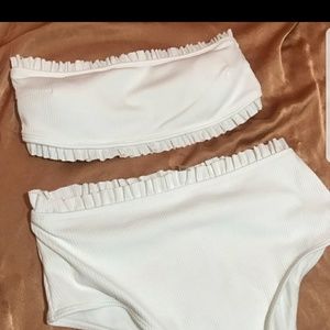 White high waisted bathing suit